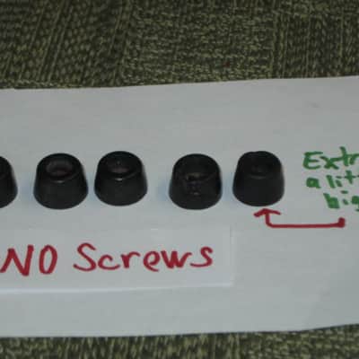 used genuine Electro Harmonix rubber feet (set or 4 feet + 1 exta foot) for / from late 1990s to late 2000s Russian Big Miff or Russian Small Stone [NO pedal(s) / NO screws) ONE foot has a break/crack/cut, AS IS / NO RETURNS image 1