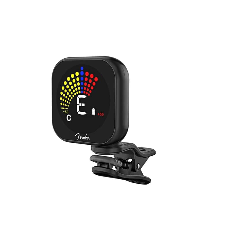 Fender Flash 2.0 Guitar Tuner Clip On, Rechargeable Guitar Tuner for 6 Strings, Battery and Micro USB Audio Charger Included, 4x3x2 Inches, 1 Count,