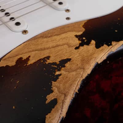 Fender Custom Shop Limited Edition '54 Super Heavy Relic Stratocaster Electric Guitar, Maple Fingerboard, Wide Fade 2-Color Sunburst image 9