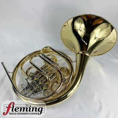 Yamaha YHR-671D Professional Double French Horn with Detachable Bell - Lacquered Brass image 2