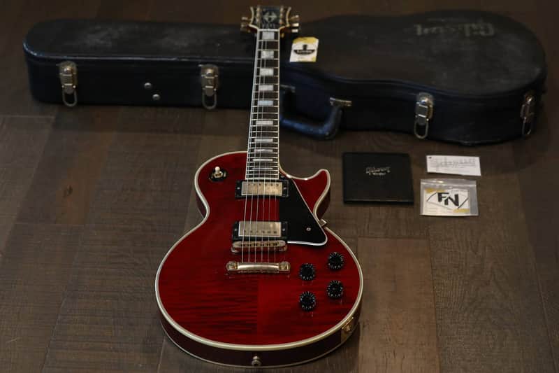 2010 Gibson Custom Shop Les Paul Custom Single-Cut Electric Guitar Wine Red + COA OHSC image 1