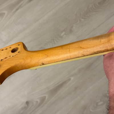 1966 Fender Jazz bass neck w/original lollipop tuners image 10