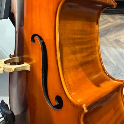 Hidersine Vivente 3/4 Cello - Amber / Antique Varnish with bow and case image 12