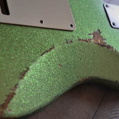Fender Custom Stratocaster Heavy Relic Lime Green Sparkle CS Texas Specials image 9