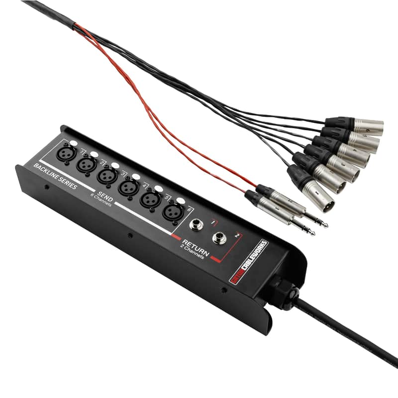 Gator CableWorks By Gator Cases Backline Series 6x2 Drop Snake - 20 Feet, (6) Channel | (2) Returns (GCWB-DS6X2-20) image 1