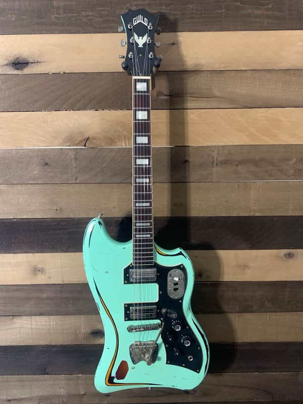 Guild S-200 T Bird Relic Aged Repaint By Real Life Relics Surf Green Prism Flake Nitro Lacquer image 1