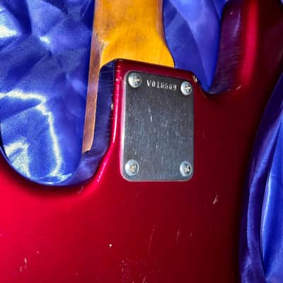 1984 Fender Fullerton Reissue 1962 Jazz Bass Factory Candy Apple Red over Three Tone Burst image 20