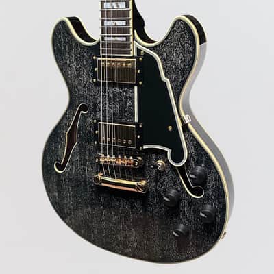 D'Angelico Excel Mini DC Semi Hollow body Electric Guitar - Black Dog imagen 3