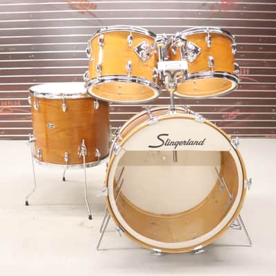 Slingerland 4pc Drum Kit Set Vintage 1970's 24/18/14/13" Mahogany