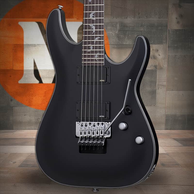 Schecter Damien Platinum 6 FR Electric Guitar - Satin Black (1183) image 1