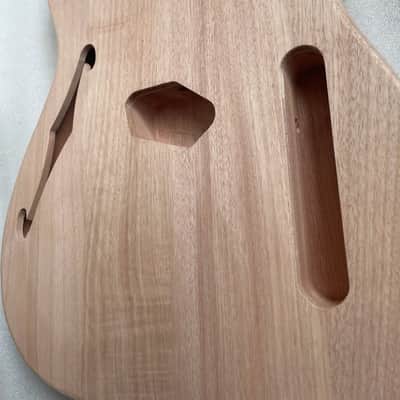Unfinished Mahogany Guitar Tele Style Body with F Hole image 5