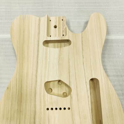 Unfinished Paulownia Wood Guitar Tele Style Body, String Through Bridge image 7
