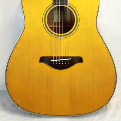 Yamaha FG-TA TransAcoustic Dreadnaught Guitar; Solid Spruce Top, Mahogany B/S, Vintage Tint image 6