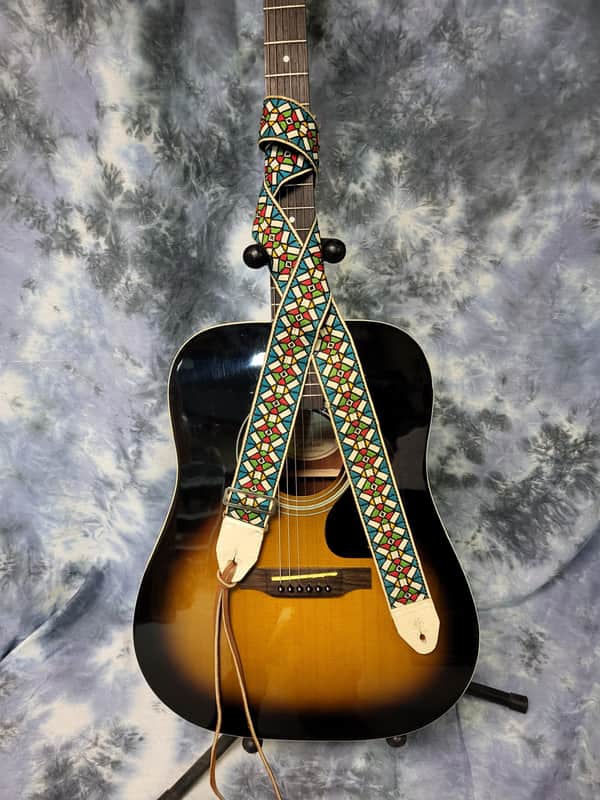 Vintage 1960's Ace Stained Glass Guitar Bass Strap Hendrix Clapton Case Candy #2 image 1