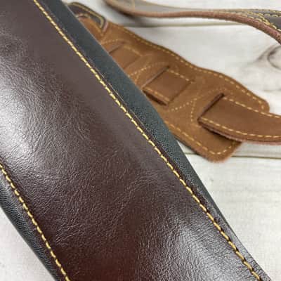 Walker and Williams C-22-BRN Dark Brown Handmade Premium All Grain Leather Padded Guitar Strap 3" Wide For Acoustic, Electric, And Bass Guitars image 7