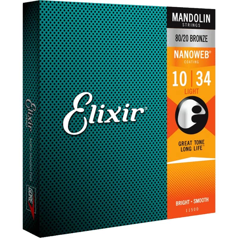 Elixir 11500 Nanoweb 80/20 Bronze Mandolin Strings - Light (10-34) 2010s - Standard image 1