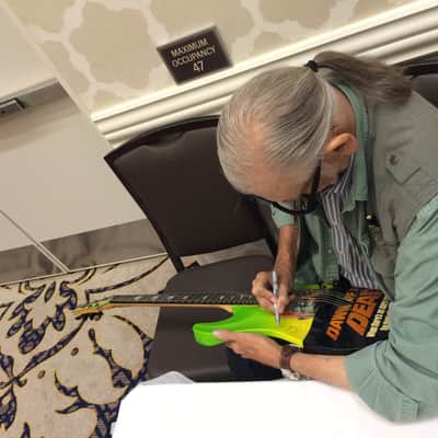 Custom Schecter 2002 NAMM Convention Horror Masterworks Display Catalog Guitar SIGNED Dawn Of The Dead George Romero Horror Halloween image 12