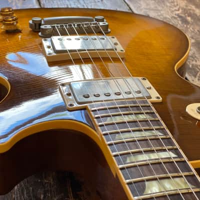 Gibson 1991 Les Paul Pre-Historic 1959 Reissue Yamano Order Honey Burst Flametop w/ OHSC & Yamano Docs R9 image 3