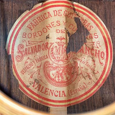 Salvador Sancho ~1915 classical guitar -  nice guitar in Torres style + amazing decorations + video! image 12