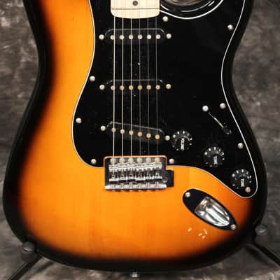 Squier Stratocaster Electric Guitar Brown Sunburst Rosewood Fretboard Black Pickguard image 1