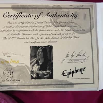 Epiphone John Lennon 1965 Casino - Starburst - #1670 image 6
