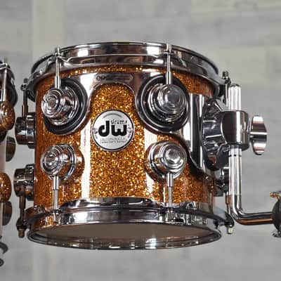 Used DW Collectors VLT 333 Maple 7pc Drum Set Burnt Orange Glass - Very Good image 3