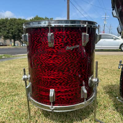 1960s Rogers Holiday Cleveland 12-12-16-20 Red Onyx Drum Set image 2