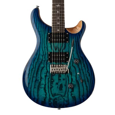 PRS SE "Exotic" Custom 24 Swamp Ash Burl Electric Guitar - Lake Blue image 1