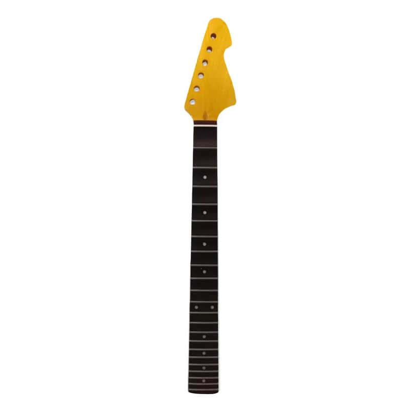 Guitar Neck scalloped Maple wood 22fret 25.5inch Rosewood Fretboard Dot Inlay Yellow paint Bolt on heel image 1