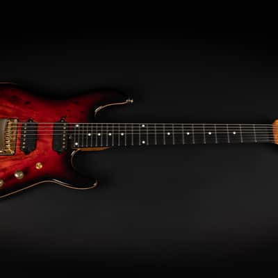 2021 Ernie Ball Music Man Jason Richardson Signature Cutlass 7 - Rorschach Red | USA 7-String JR7 Buckeye Burl Top Birdseye Maple Neck Tremolo Stainless Steel Frets 3.6kg | OHSC image 3