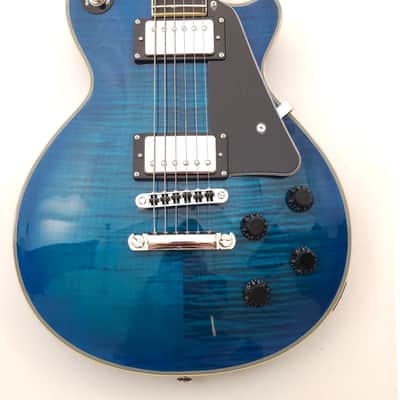 Agile AL-3200MCC-27 Blue Flame Baritone Electric Guitar in 27 Inch Scale image 2