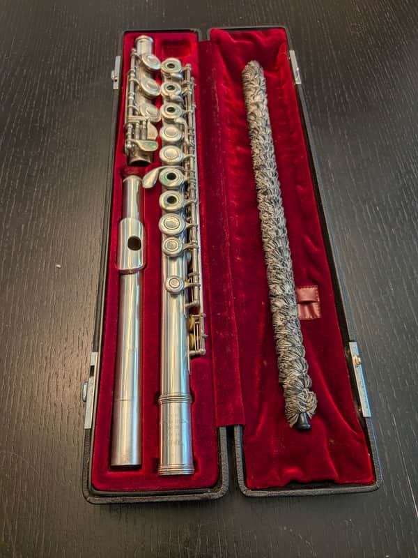 Yamaha YFL-481 Intermediate B-Foot Flute 1990s - Silver image 1