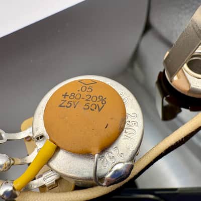 Fender Mustang 1960's wiring harness upgrade with 0.05uF 50v vintage ceramic capacitor image 2