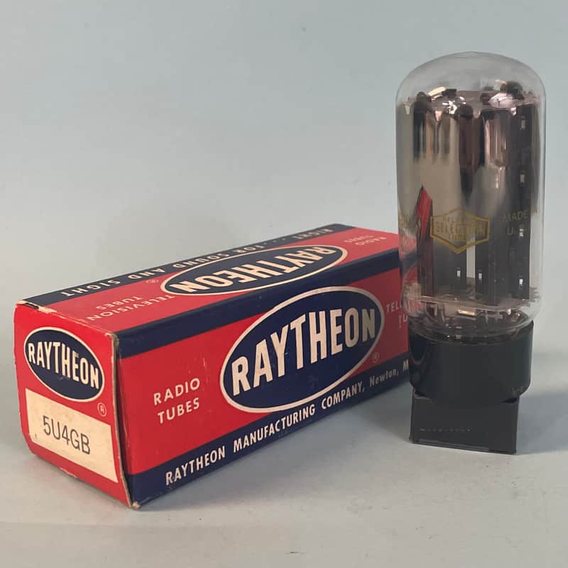 1950s Raytheon 5U4GB Vintage Black Plate Side Getter Rectifier Tube! T284 image 1