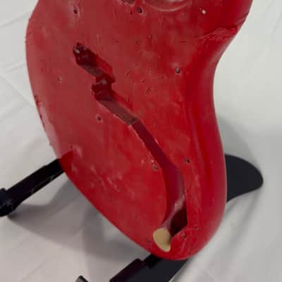 Unbranded P-Bass Style Electric Bass Body - Red image 6