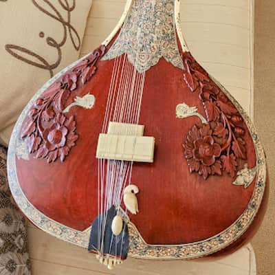 SITAR Antique by HUSEN & Brothers, Miraj, India 7 String Custom Grand Concert "Baritone" 1950's Only 1 known of, Confirmed by Grandson made by Grandfather! - image 6