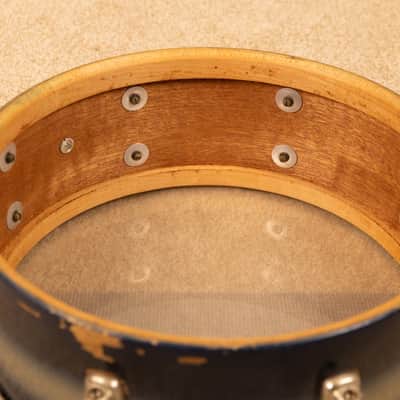 1950s Slingerland 5x14 Blue and Silver Duco Student Radio King Snare Drum image 12