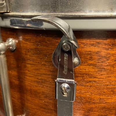 Ludwig & Ludwig 1932 - 14x6.5" No. 242. "Super Ludwig" Solid Walnut Shell Snare Drum, (Restored) 70's Throw-Off image 11