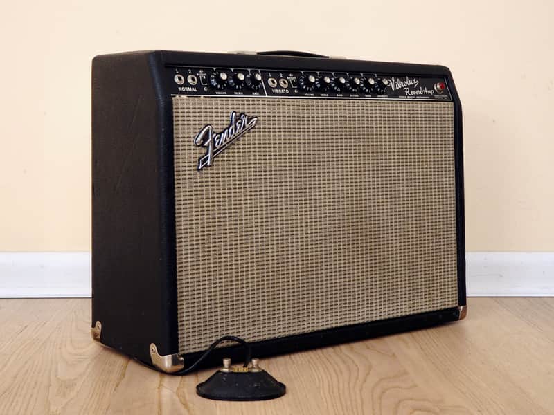 1965 Fender Vibrolux Reverb Blackface Vintage 2x10 Tube Amp AA864