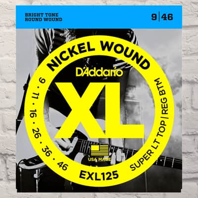 D'Addario EXL125 Super Light Top Regular Bottom Nickel Wound Electric Guitar Strings 9-46 image 1