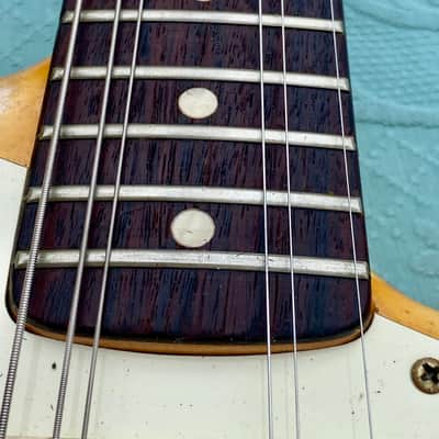 Fender Stratocaster 1975 - Olympic White to Creme HARDTAIL with rare rosewood fingerboard image 10