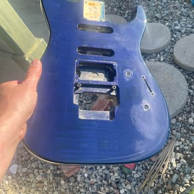 1989-91 Japan Charvel 375 Deluxe Blue Flame Maple Guitar Body Floyd Ready image 23