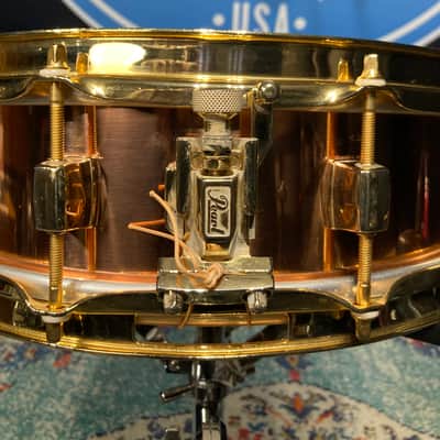Pearl - 4x14" MSX-1440 Marvin "Smitty" Smith Signature Snare Drum,Copper with Gold-Plated Hardware - 1998 image 11