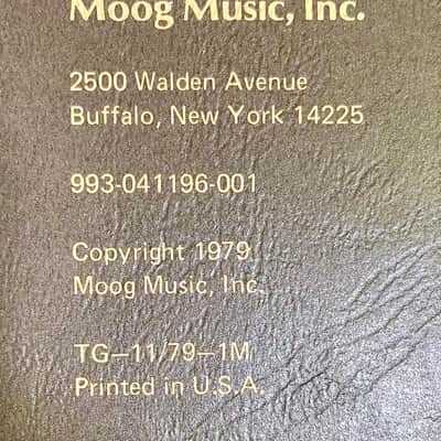 Moog MiniMoog 1979 owner's manual Paperback image 5