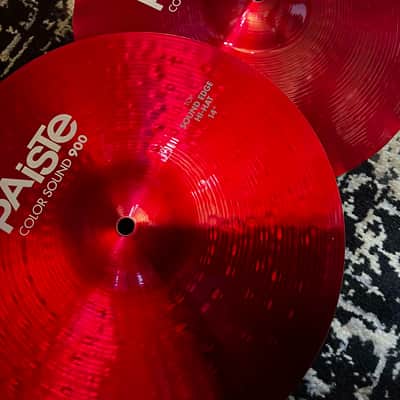 Mint Paiste 14" Color Sound 900 Series Sound Edge Hi-Hat Cymbals (Pair) - Red image 2