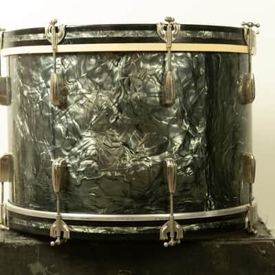 1950s Slingerland 14x22 Black Diamond Pearl Radio King Bass Drum image 5