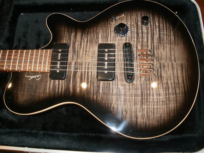 Godin LG P90 2003 Black/Flame image 1