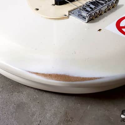 Jack's Guitarcheology "The Stratocrapper" Toilet Seat Electric Guitar (2021, Oly. White Relic) image 10