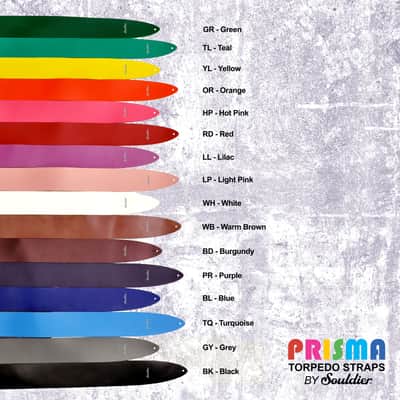 Souldier NEW 'Prisma' Leather Guitar Strap in Yellow - Free Shipping image 3