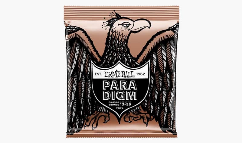 Paradigm Medium Phosphor Bronze Acoustic Guitar Strings 13-56 Gauge Set Plasma Enhanced Wrap Wire Nanotech Coat-Treated image 1